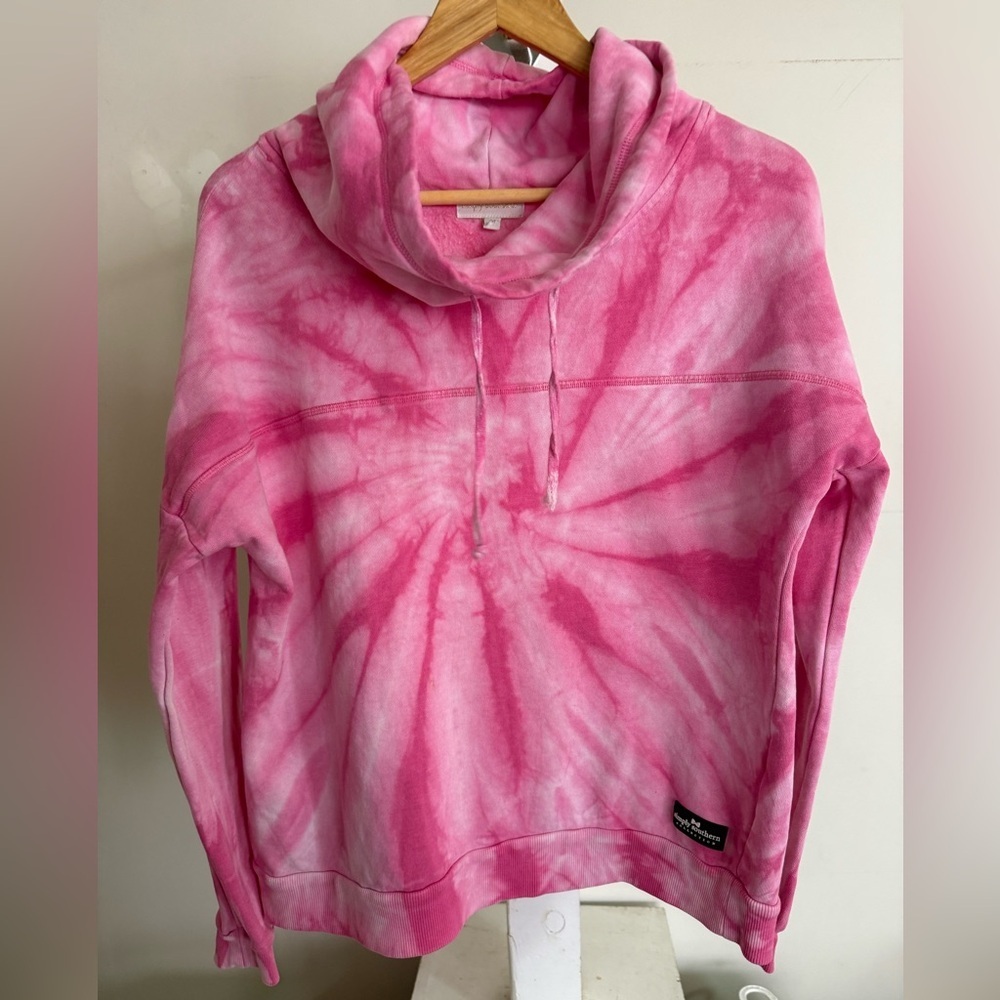 Simply Southern Collection Oversized Tie Dye Cowl Neck Sweatshirt